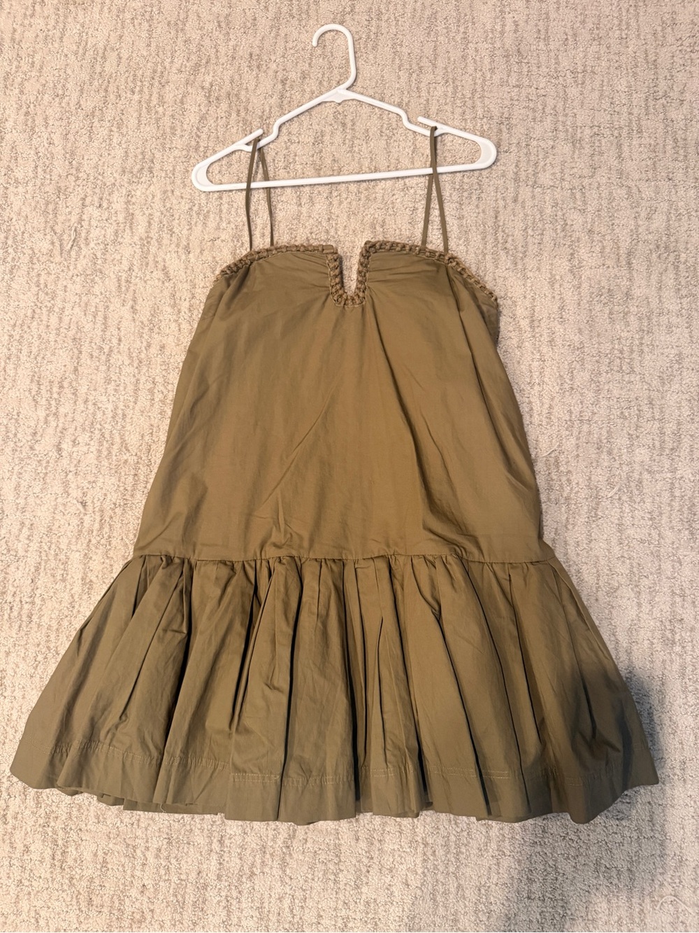 Women’s Olive Green drop waist dress